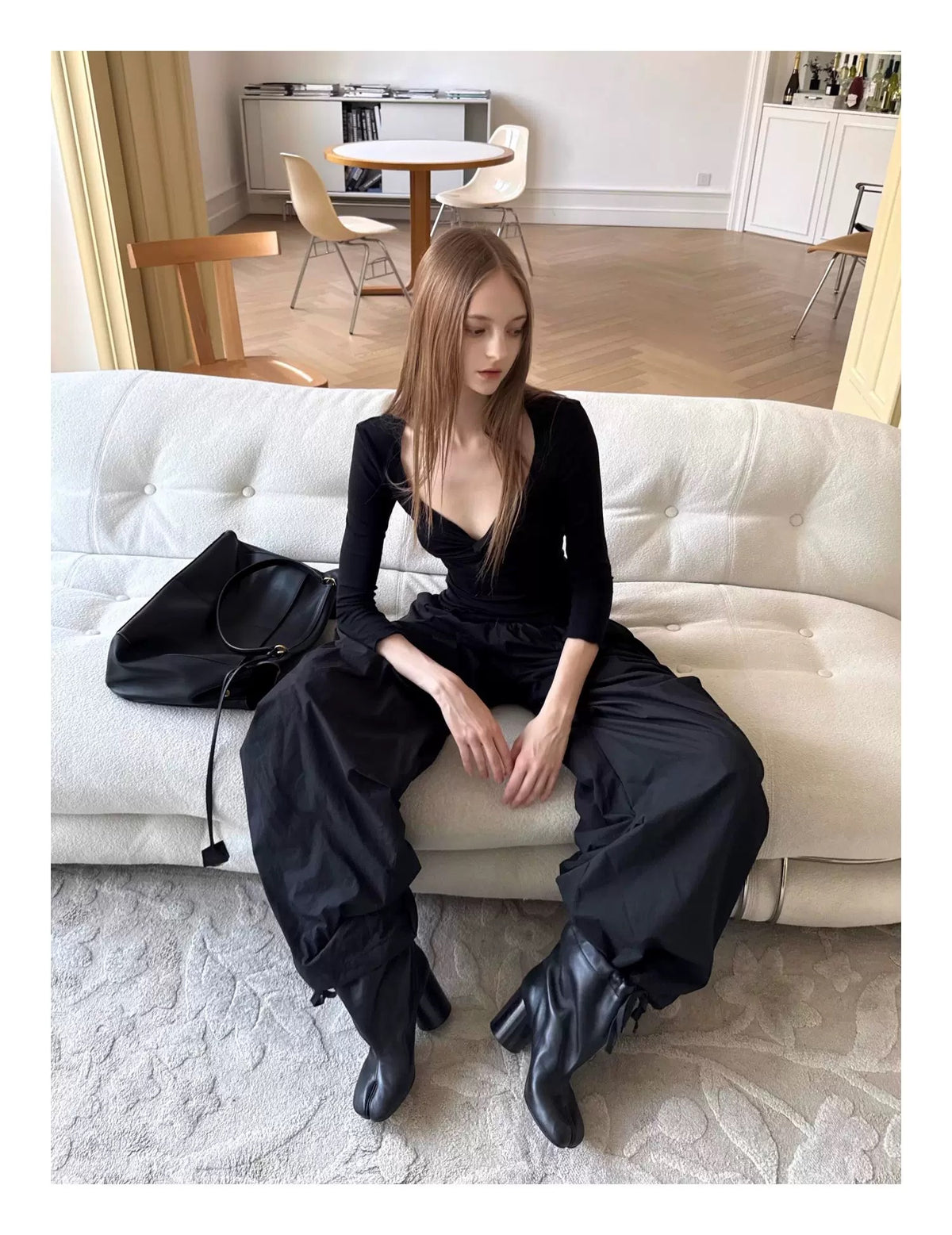 Pas a Pas Vネック 長袖Tシャツ
