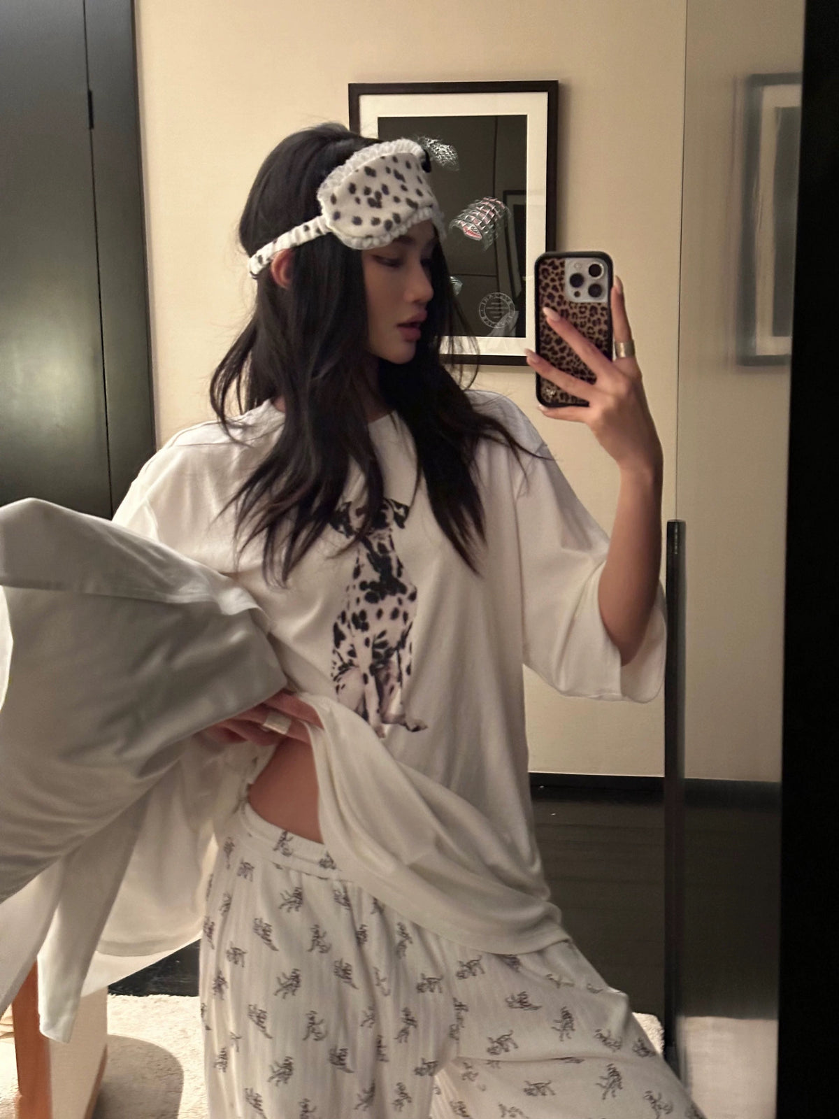 pas a pas ダルメシアンプリント レディース Tシャツ