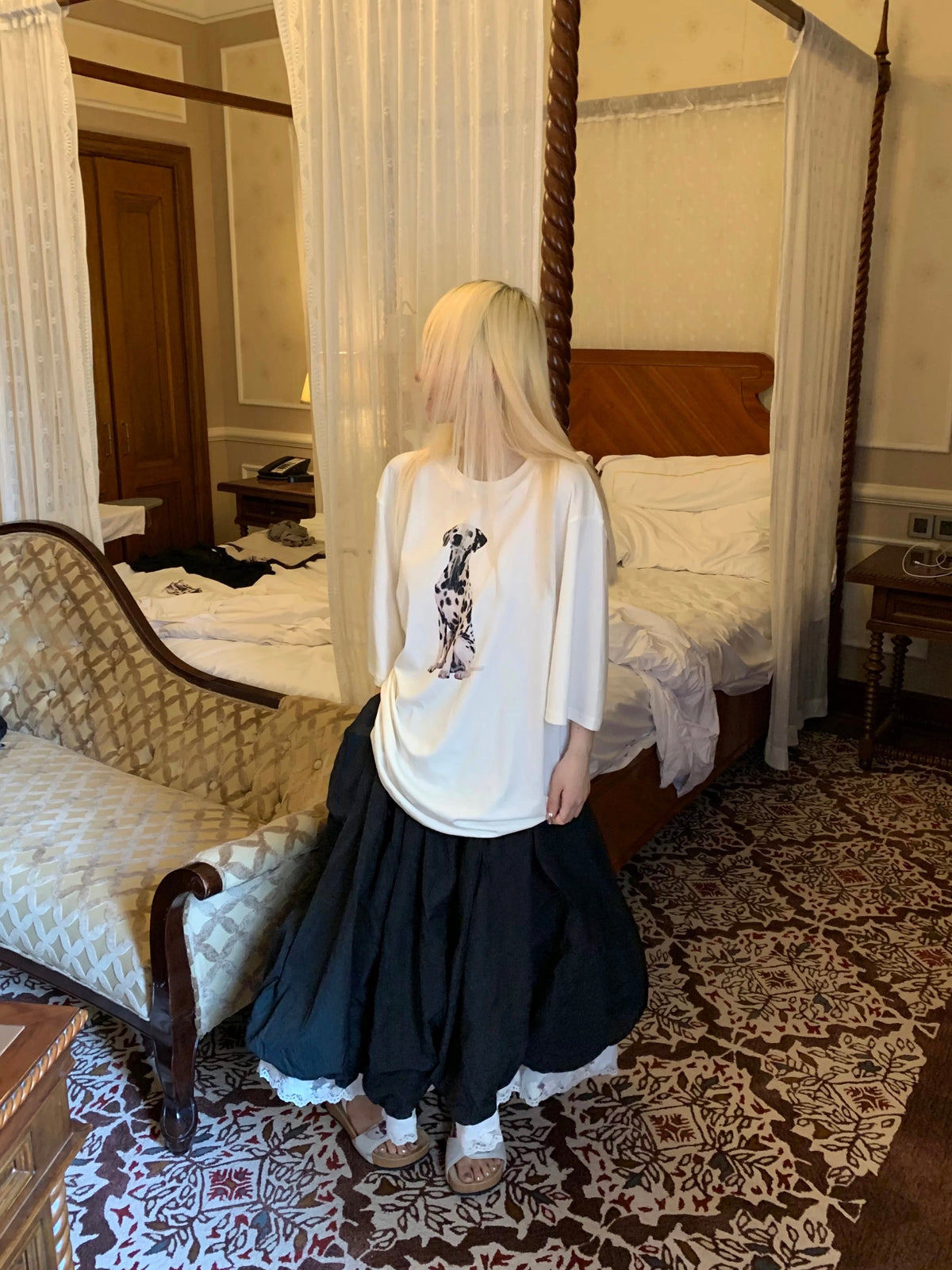 pas a pas ダルメシアンプリント レディース Tシャツ